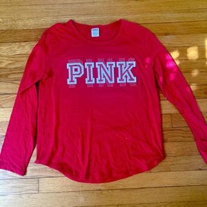 Red Size XL Victoria’s Secret Pink Long Sleeve Embellished Top